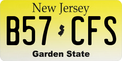 NJ license plate B57CFS