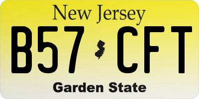 NJ license plate B57CFT