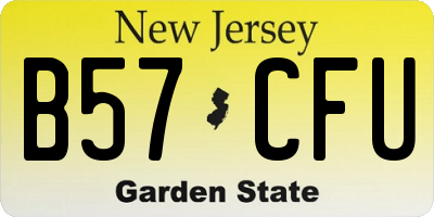 NJ license plate B57CFU