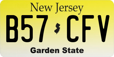 NJ license plate B57CFV