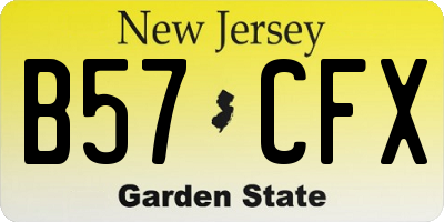 NJ license plate B57CFX