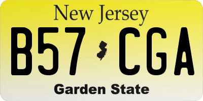 NJ license plate B57CGA