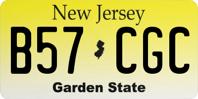 NJ license plate B57CGC
