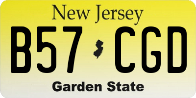 NJ license plate B57CGD