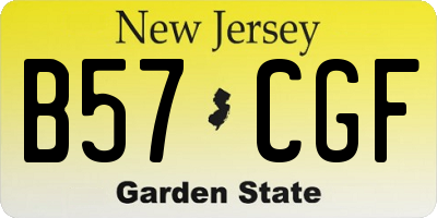 NJ license plate B57CGF