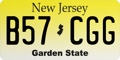 NJ license plate B57CGG