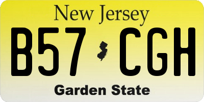 NJ license plate B57CGH