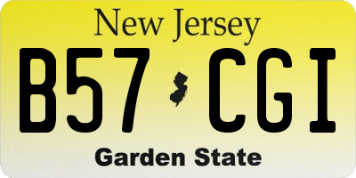 NJ license plate B57CGI