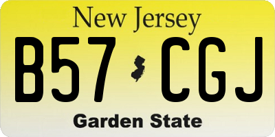 NJ license plate B57CGJ