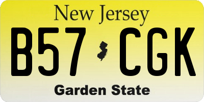 NJ license plate B57CGK