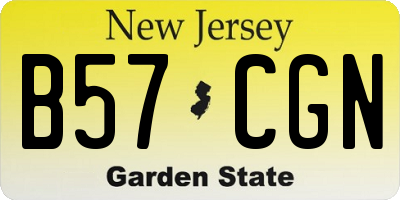 NJ license plate B57CGN