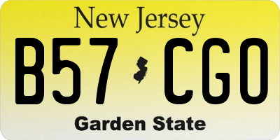 NJ license plate B57CGO