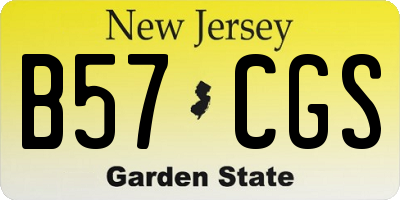 NJ license plate B57CGS