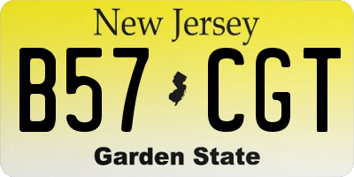 NJ license plate B57CGT