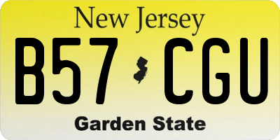 NJ license plate B57CGU