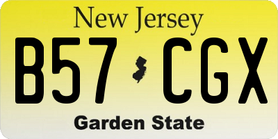 NJ license plate B57CGX