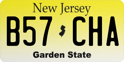 NJ license plate B57CHA