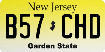 NJ license plate B57CHD