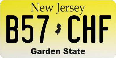 NJ license plate B57CHF