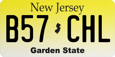 NJ license plate B57CHL