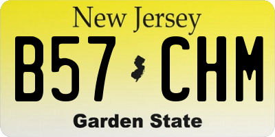 NJ license plate B57CHM