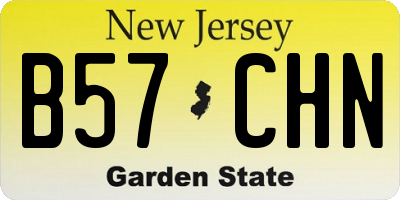 NJ license plate B57CHN