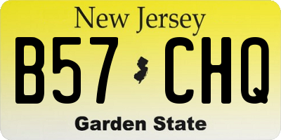 NJ license plate B57CHQ