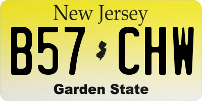 NJ license plate B57CHW