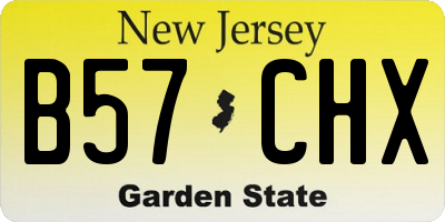 NJ license plate B57CHX