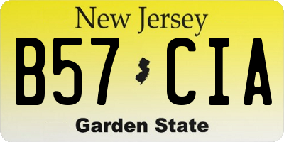 NJ license plate B57CIA