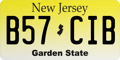 NJ license plate B57CIB