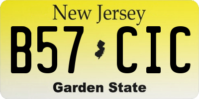 NJ license plate B57CIC