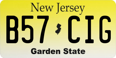 NJ license plate B57CIG