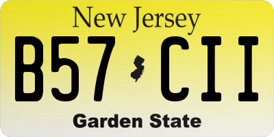 NJ license plate B57CII