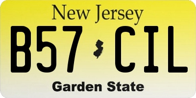 NJ license plate B57CIL