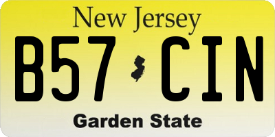 NJ license plate B57CIN