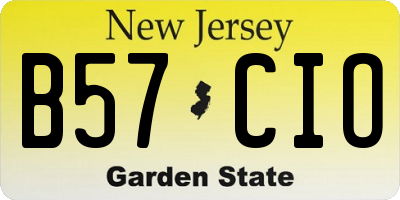 NJ license plate B57CIO