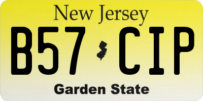 NJ license plate B57CIP