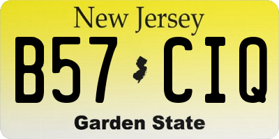 NJ license plate B57CIQ