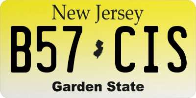 NJ license plate B57CIS