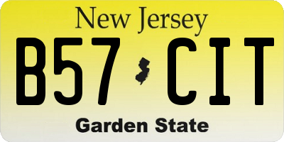 NJ license plate B57CIT