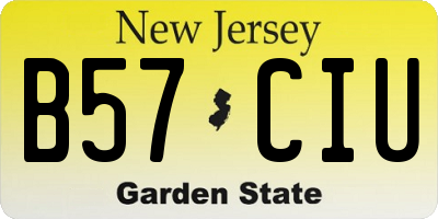 NJ license plate B57CIU