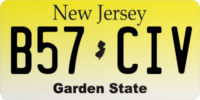 NJ license plate B57CIV
