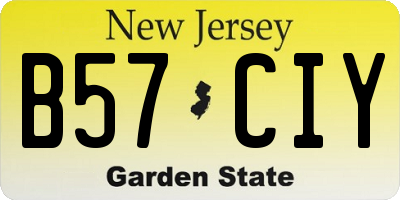 NJ license plate B57CIY