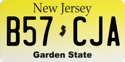 NJ license plate B57CJA