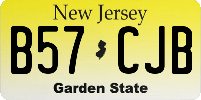 NJ license plate B57CJB