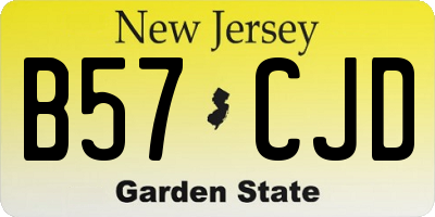 NJ license plate B57CJD