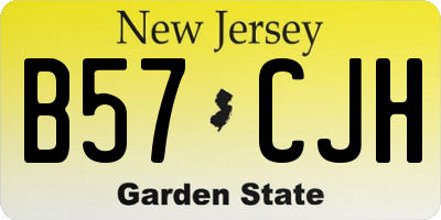 NJ license plate B57CJH