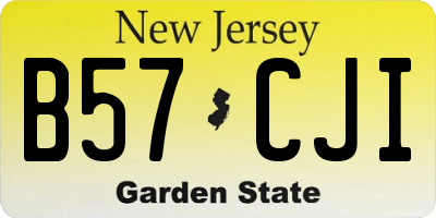 NJ license plate B57CJI