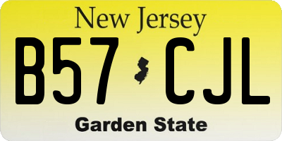 NJ license plate B57CJL